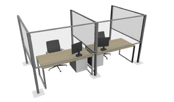 COVID-19 Cubicles Two Desk Dividers and Barriers